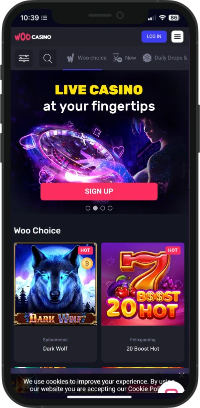 Woo Casino Mobile App